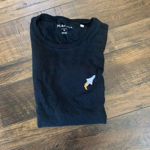 Black Pac Sun Rocket shirt.